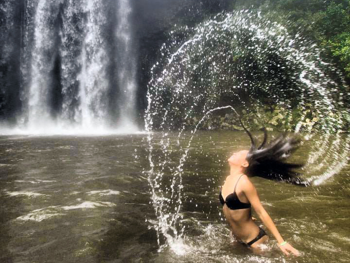 The compulsary Hair Flick at Millaa Millaa Waterfall