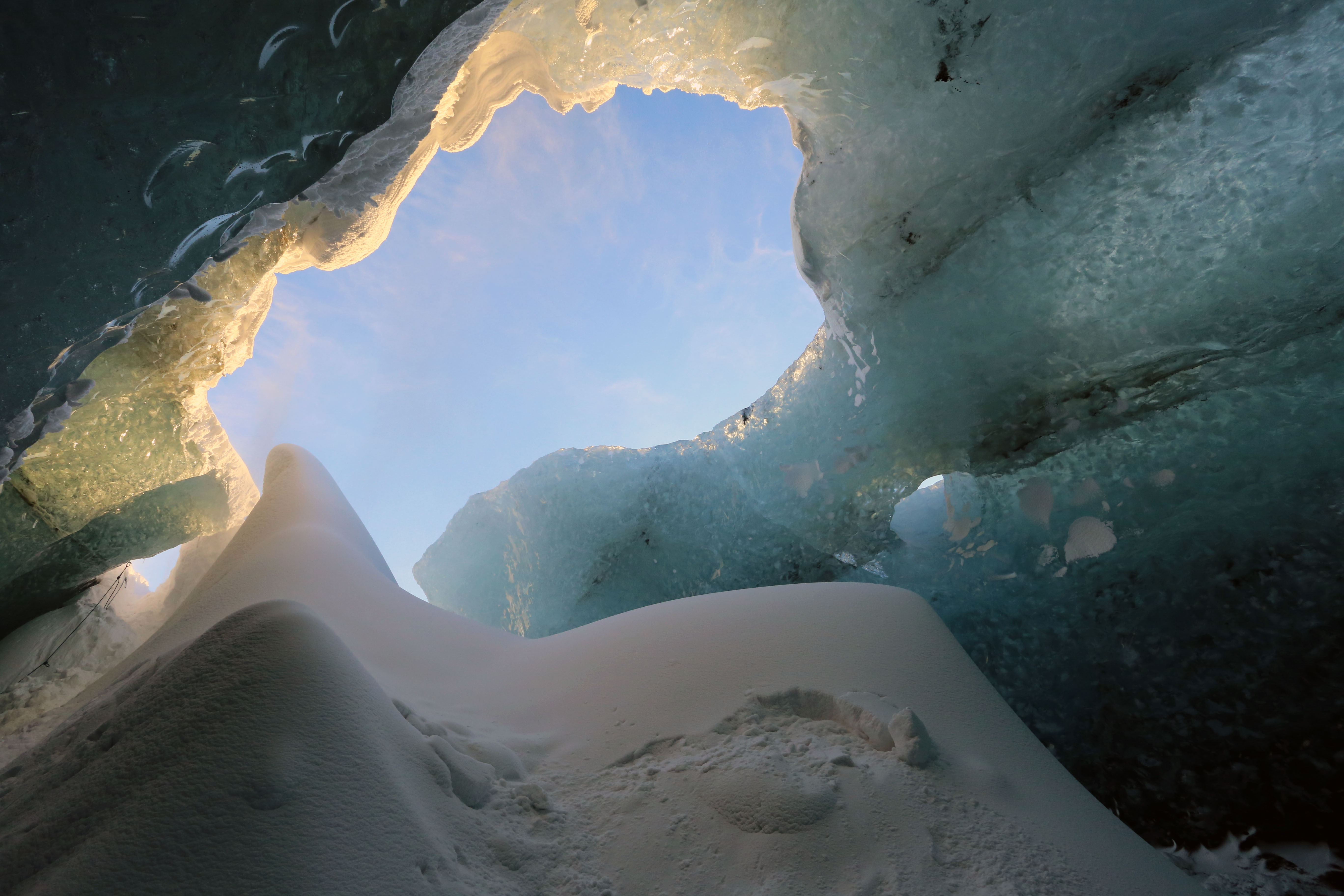 View through the entrance to the Ice Caves