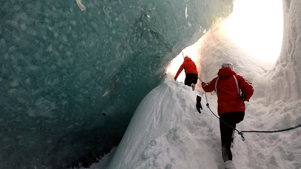 Climbing out of the Ice Caves