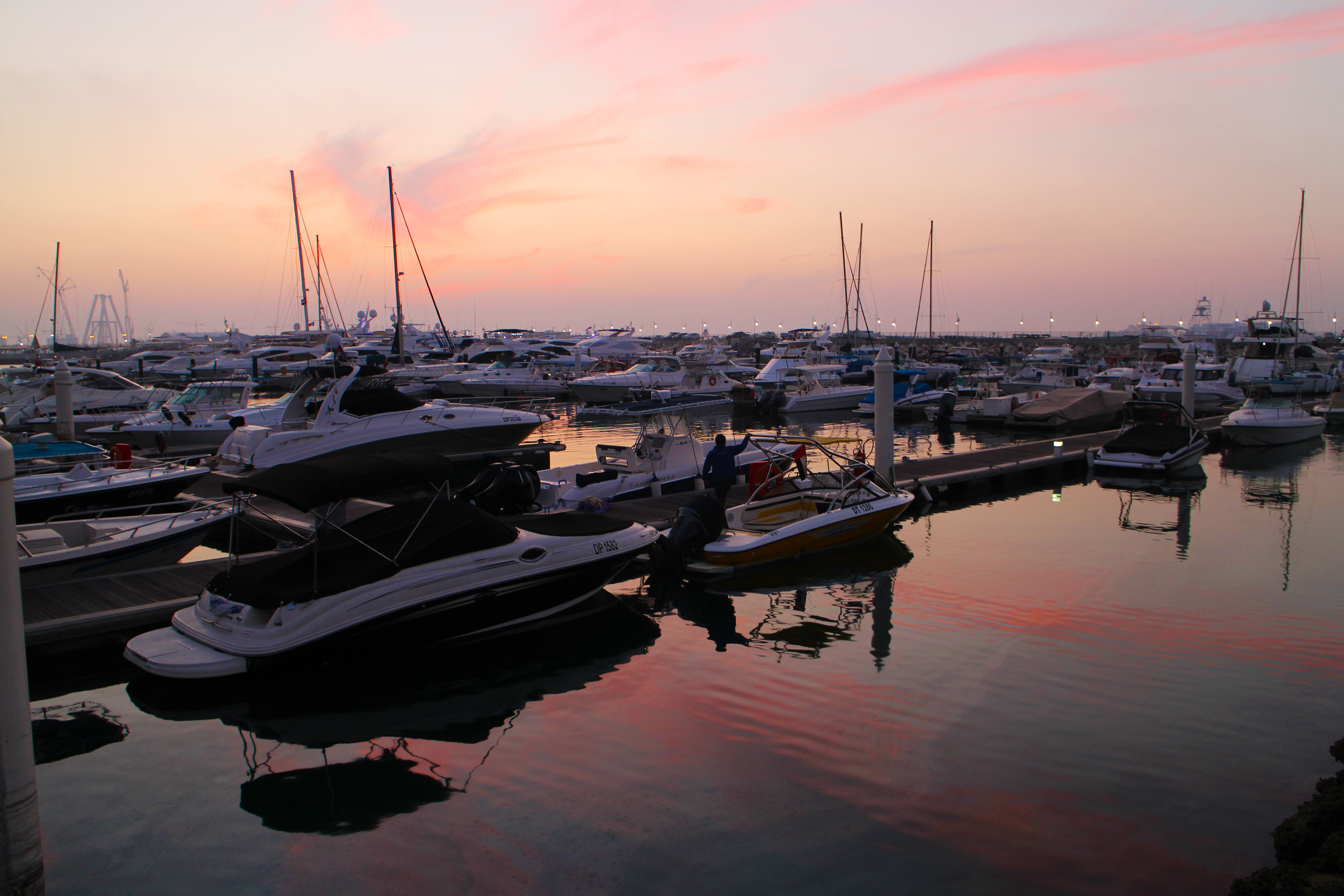Sunset over the Marina at the end of our tour