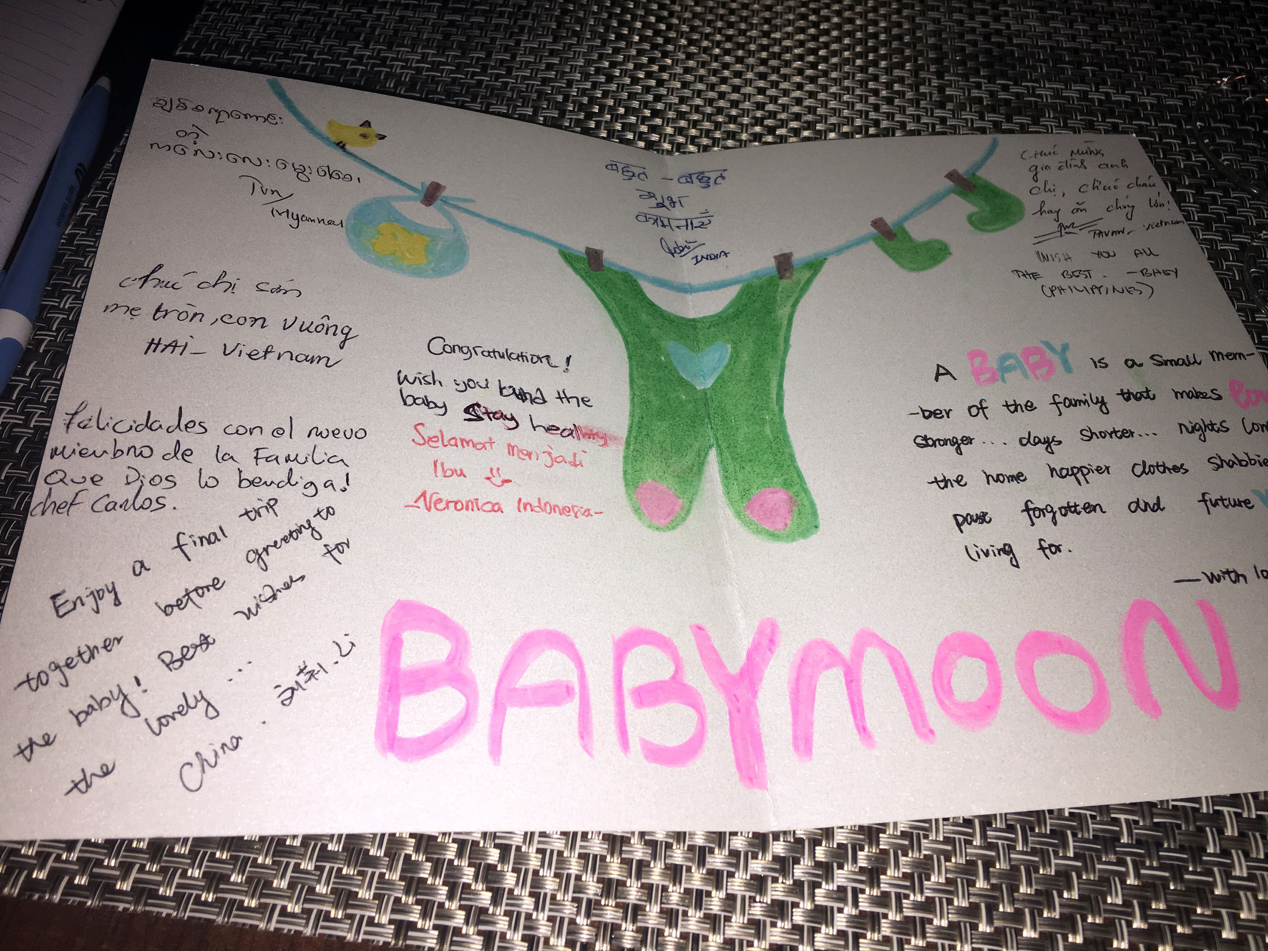 Babymoon Card - tips from the staff