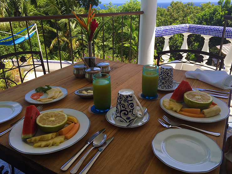 Impressive breakfast at Hotel Mocking Bird Hill