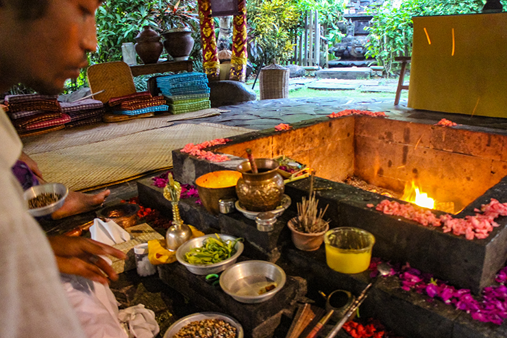 Fire Blessing in Bali 