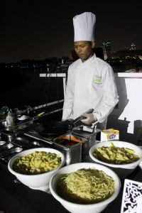 The “Live Cooking” pasta station