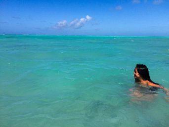 Swimming off the end of the pier
